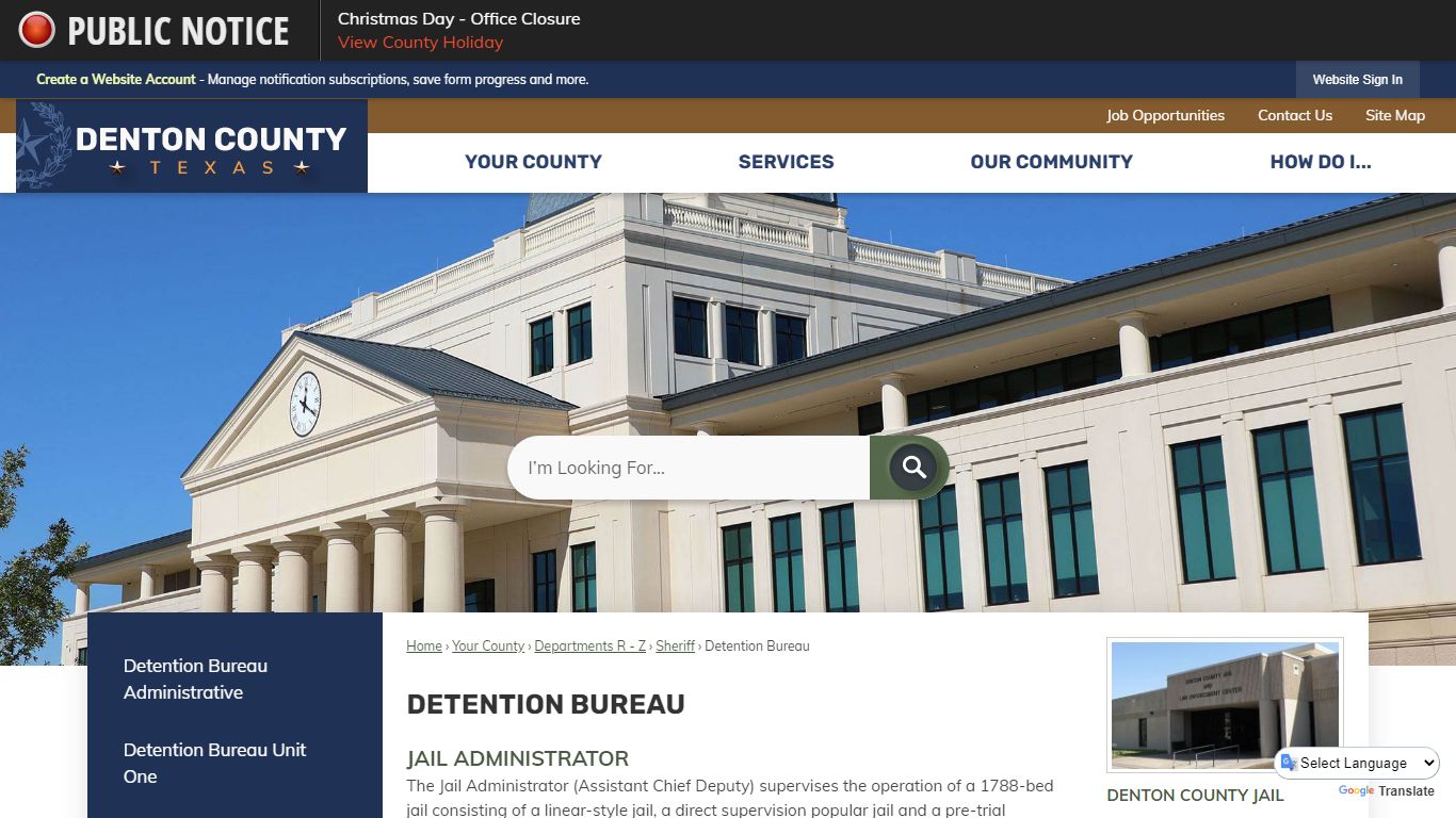 Detention Bureau | Denton County, TX