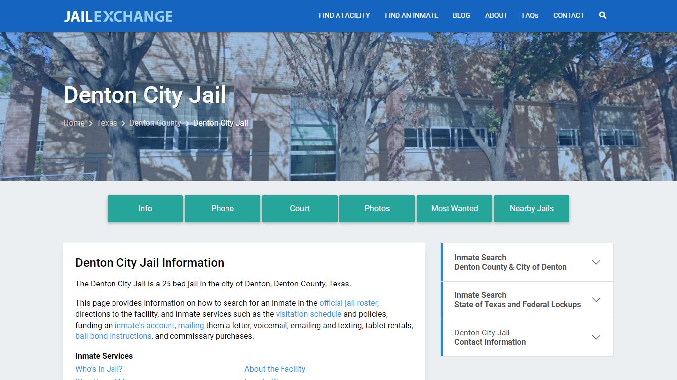 Denton City Jail, TX Inmate Search, Information - Jail Exchange